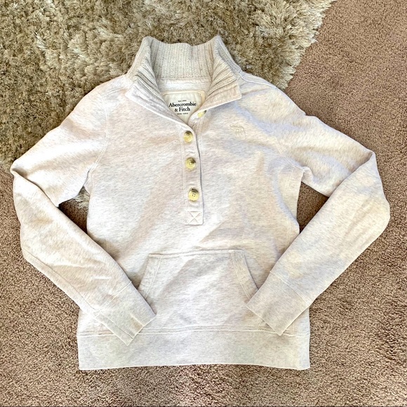 Abercrombie & Fitch Sweaters - A&F Half Button Up Sweatshirt with Knit Collar